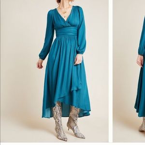 Anthropologie Teal High Low Dress